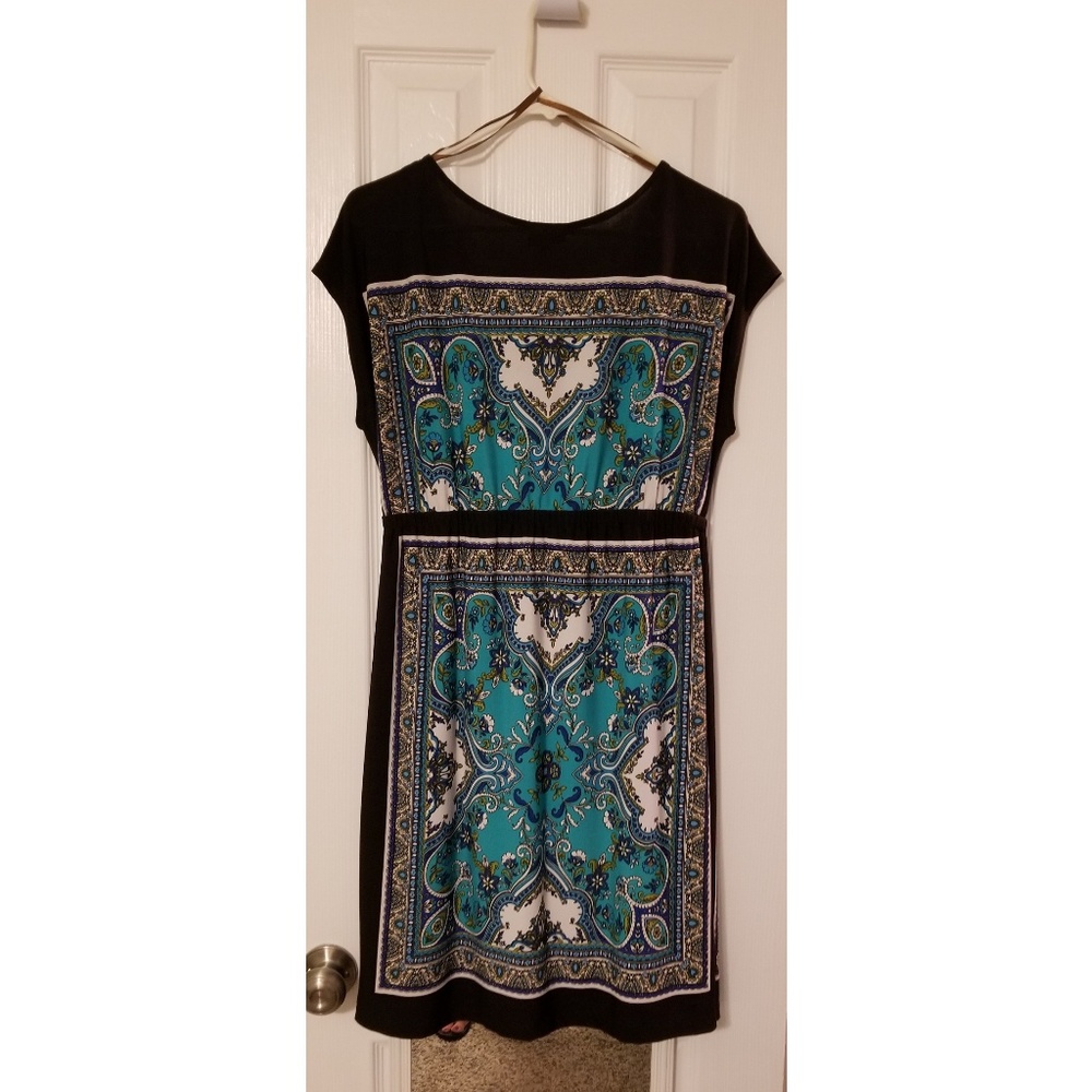 Teal and black dress - Picture 2 of 2